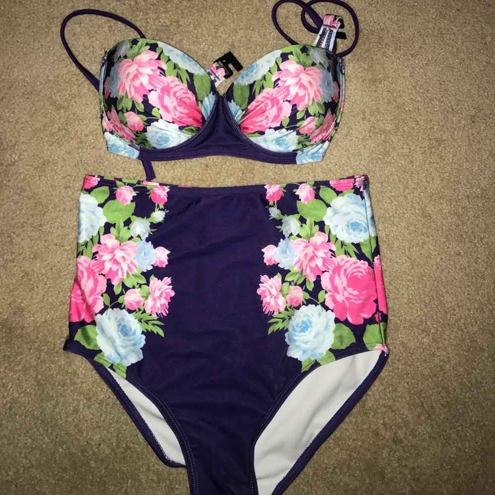 floral high wasted bikini